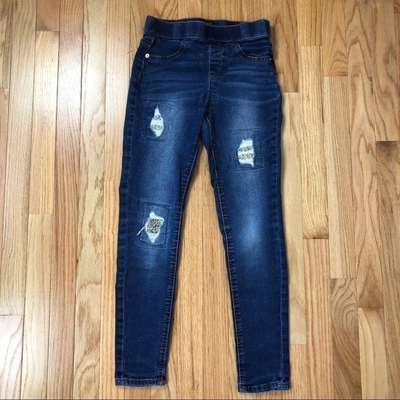 Justice GIRLS distressed bling jeans 12 - Picture 1 of 8
